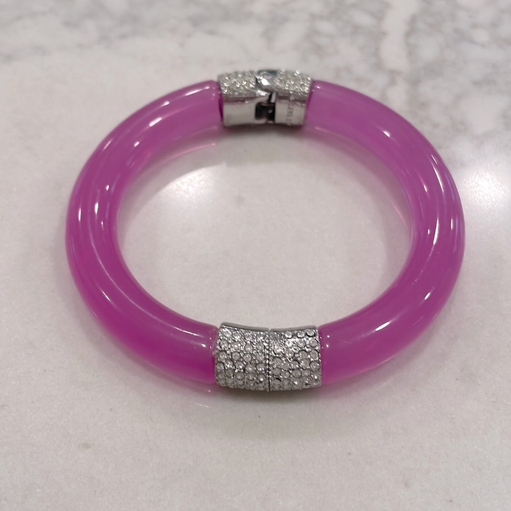 Purple and silver rhinestone bracelet